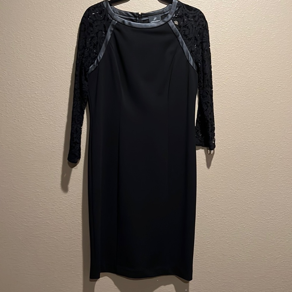 Lace Sleeve Black Dress